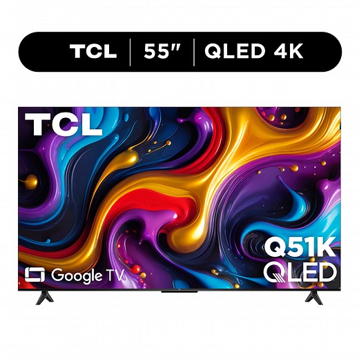 TCL 55" Q Series QLED 4K UHD HDR Smart Google TV (NEW 2025) - Dolby Vision, Dolby Atmos, Motion Rate 240, HDR 10 , Auto Game Mode - 55Q51K