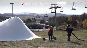 French ski resort starts early artificial snowmaking ahead of winter
