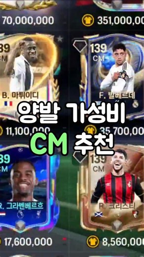 [FC 모바일] 무과금도 쓴다! 가성비 양발 CM 추천! #FC모바일 #FCMobile #피파모바일 #CM #양발 #가성비 #선수추천