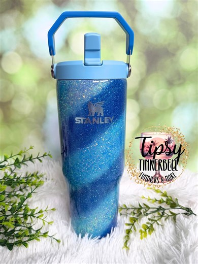 RTS Stanley Iceflow 30 Oz Blue Milkyway Glitter Tumbler - Etsy