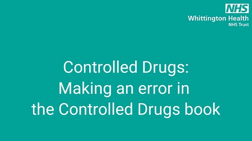 Correcting an error in book — Controlled Drugs