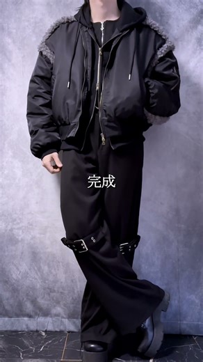 視線を集める冬ダークコーデ #shorts #ダークコーデ #黒コーデ #オールブラックコーデ #ブラックコーデ #モード系 #ユニセックスファッション