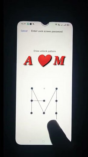 A Love M amazing pattern lock password #Shorts A and M pattern lock