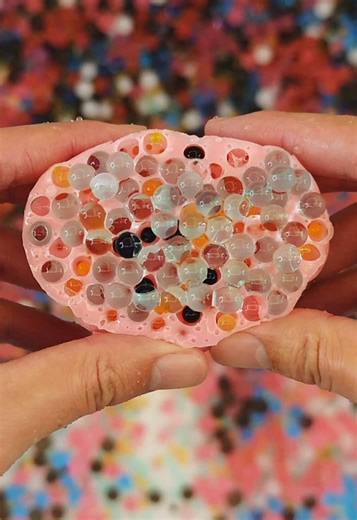Bread Toy Popping Water Beads 🥐💦 Trypophobia Test. #bread #trypophobia #popout #stressrelief #fyp