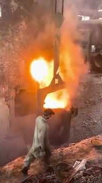 Industrial Gear Over a Molten Furnace | Extreme Factory Maintenance Process #machine #jcb #repair