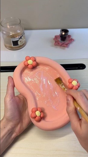 Make a Cute Floral Jewelry Holder with Air Dry Clay | Easy DIY 🌸🌼 #airdryclay #diy #claycraft