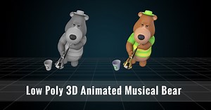 Low Poly 3D Animated Musical Bear | 3D Characters | Unity Asset Store