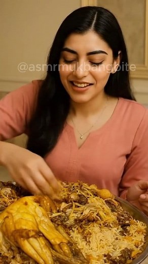 Enjoy a soothing ASMR eating mukbang session 😋✨ as she dives into rich, flavorful bites with gentle hand movements and soft natural food sounds for deep relaxation and calm focus. #ASMR #ASMREating #ASMRMukbang #FoodASMR #EatingSounds | ASMR Mukbang Bites