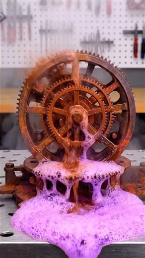 INSANE Neon Purple Foam DESTROYS Rust on Sewing Machine Parts! 😮✨