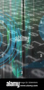 Animation of binary codes, graphs with hud processing on digital interface. Digital composite, artificial intelligence, communication, cloud computing, technology, finance, economy, coding Stock Video Footage - Alamy