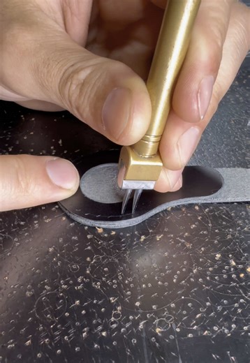 Leather ASMR: Punching Stitching Holes Satisfaction