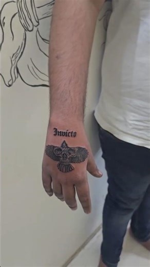 “Bold eagle 💀 skull combo! Inked by Artist Janak at Java Tattoo Art Studio. call :8200854276.”