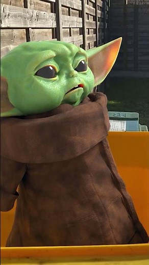 Baby Yoda in Trashcan : Star Wars in Real Life