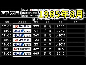 1985年8月の国内線時刻表【国内全空港の出発便】
