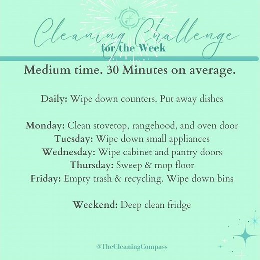Kitchen Cleaning Weekly Schedule #reset