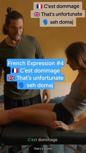 French Expression #4🇫🇷 C'est dommage🇬🇧 That's unfortunate🗣️ seh domaj