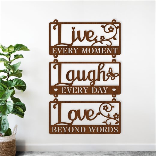 Live Laugh Love Wall Sign SVG Set : Motivational Laser Cut (digital Download) - Etsy