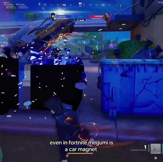 Fortnite: Megumi Gets Cars Thrown at Him