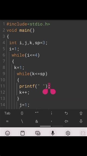 #codeteaspot💻😱pattern program using c language