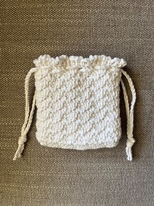 Handmade Crochet Drawstring Pouch, White, Bag, Satchel, Cotton, Flowery Texture, Crochet Gift - Etsy