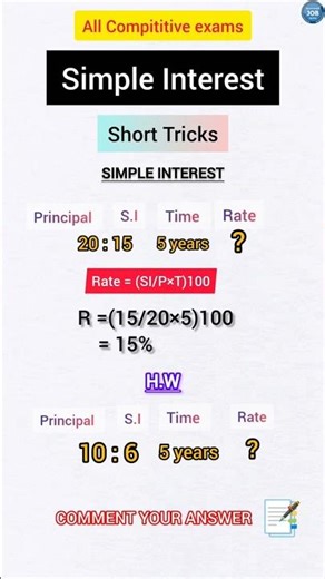 Simple Intrest | Easy Tricks| Quantitative Aptitude Trick| #ssc #banking #ytshorts #yt #shorts #cgl