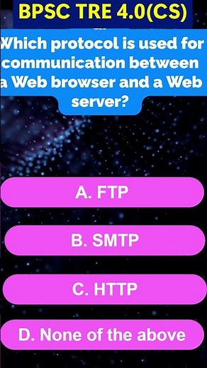 BPSC TRE 4.0 Computer Science Vacancy | HTTP Protocol MCQ | Computer Network MCQ