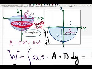 7.6 HW#9: Find Work for pumping water out of the hemispherical tank