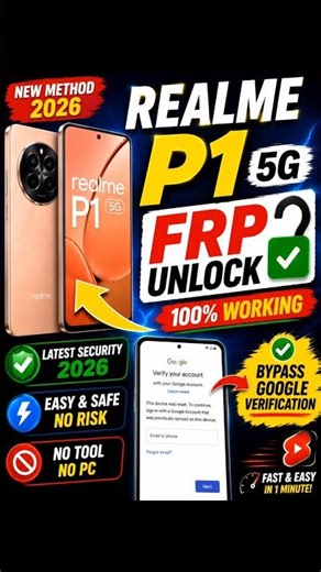 Realme P1 FRP Unlock One Click No Died Risk #frpbypass2026 #frp #Remote