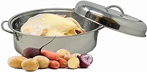 Stainless Steel Turkey Roaster Pan With Lid & Wire Rack for Roasting Vegetables Prime Rib Poultry