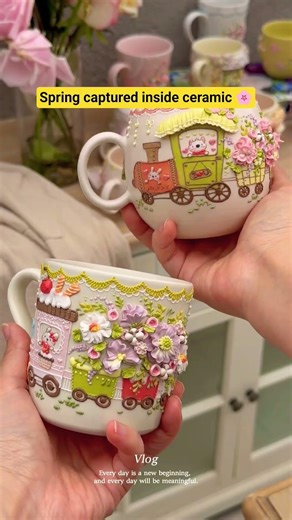 These Spring Ceramic Cups Look Too Beautiful to Be Real 🌸☕