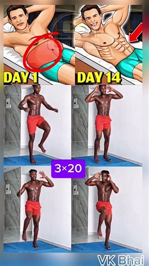 14 Din Mein Flat Tummy! 💪 3×20 Abs Workout (No Equipment#shortsfeed #ytshorts #tranding #challenge