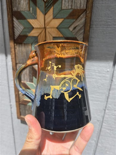 Obsidian Gold Noteeater Mug - Etsy