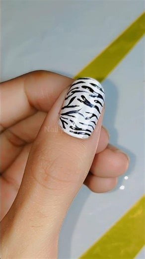 Zebra nail art design 🦓#shorts #viral #nails