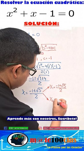 ¿Te complicas con las ecuaciones cuadráticas? 👀 Hoy te muestro cómo resolverlas rápido usando la ecuación general. 🧠📘 ¡Aprende en menos de dos minutos y mejora en tus notas! 🔥✏️ #mate100cias #matematicasfaciles #MatematicasParaTodos #matematicas #book #matematicasdivertidas #matematicas #matematik #matematicabasica #tribute #ecuaciones #cuadraticas #military #matematicasfaciles #reto #matematico #algebra #Álgebra | Mate100cias