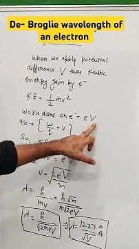 De- Broglie wavelength of an electron | dual nature of matter and radiation