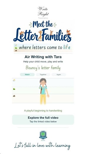 Write Right | Air Writing with Tara | Bouncy’s Letter Family #Shorts