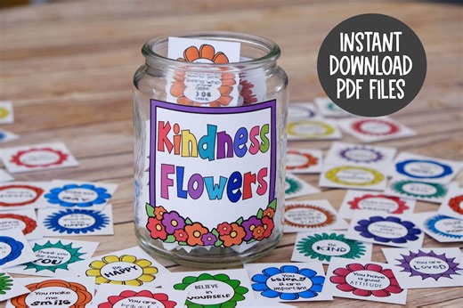 Kindness Flower Cards: Inspirational Messages, DIY Crafts (digital Download) - Etsy UK