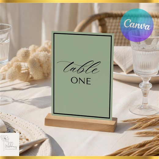 Sage Green Table Numbers, Elegant Table Number Template, Modern Wedding Reception Decor, Printable Cards - Etsy