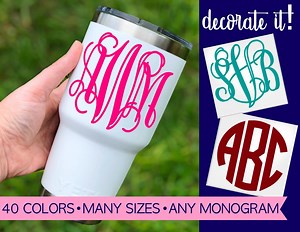 Monogram Decal | Monogram Sticker | Monogram Decal for Yeti Tumbler | Monogram Decal for Tumbler | Vinyl Monogram Decal | Monogram 5MG1Y - Etsy