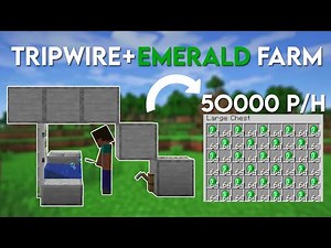 Minecraft Easy Tripwire Hook + Emerald Farm 1.21+!