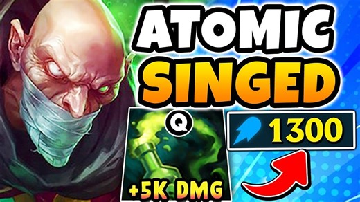 When Singed Jungle has 1300 AP you should NOT chase him... (ATOMIC POISON TRAIL)