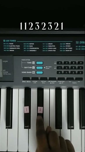 Ek Do Theen Piano Tutorials #123 #keyboard #piano #easylearning #easypianotutorial #ytshorts #hindi