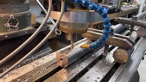 We’re using the little DoAll milling machine to mill the two keyways and drill the cross hole in our 1-15/16” x 152” shaft. Strap clamped directly to the t-slot and supporter on the outer end using the gantry crane. Working great 👍🏻 #abom79 #manualmachining #manualmachinist #jobshop #machineshop #industrialrepair #shaft #millingmachine #keyway #doall #machineshop | Abom79