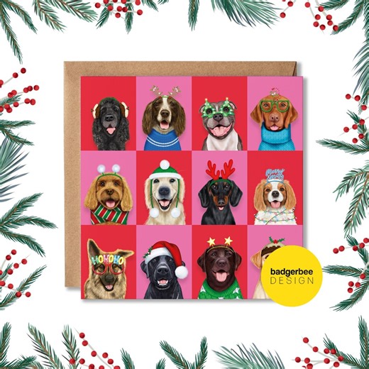 Funny Dog Christmas Card, Christmas Card for Dog Lover, Group of Dogs - Etsy UK