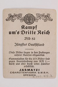 Cigarette Card with Image of Hitler Receiving Flowers