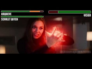 Hawkeye and Scarlet Witch vs. Vision fight WITH HEALTHBARS | HD | Captain America: Civil War