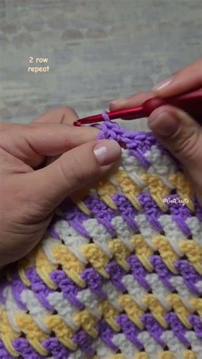 Cross DC Stitch 2 Row Repeat Lace Crochet Pattern | Crochet Blanket #crochettutorial #easycrochet