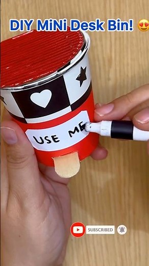 Easiest DIY Desk Bin | Best school project #shorts #upcycling