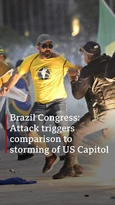 The storming of Brazil's Congress and key government buildings by former President Bolsonaro's supporters is drawing comparisons to the US Capitol attack. What do Brazilians make of the riots? 🎧 https://bbc.in/3vNDDDd | BBC World Service