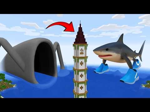 SURVIVING FROM SEA EATER AND TRALALERO TRALALA 😱 in Minecraft | Minecraft Horror |
